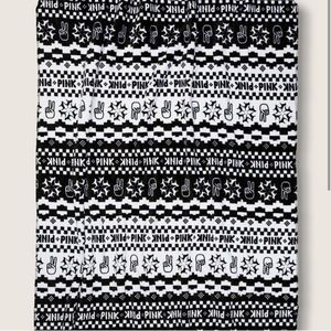 Victoria Secret Pink Peace Sign Sherpa Blanket